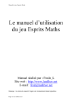 Le manuel d`utilisation du jeu Esprits Maths