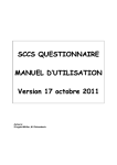 SCCS QUESTIONNAIRE MANUEL D`UTILISATION Version 17