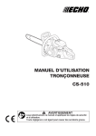 MANUEL D`UTILISATION TRONÇONNEUSE CS-510