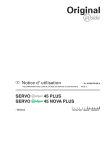 Notice d` utilisation SERVO 45 PLUS SERVO 45 NOVA