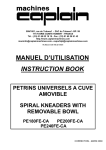 MANUEL D`UTILISATION INSTRUCTION BOOK