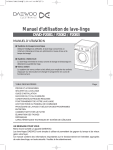 Manuel d`utilisation de lave-linge