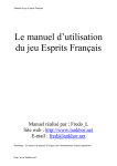 Le manuel d`utilisation du jeu Esprits Français