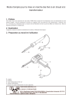 Mode d`emploi pour la mise en marche des fers à air chaud et à