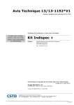 Avis Technique 13/13-1192*V1 Kit Indispec +