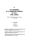 II. VIIIe CONFÉRENCE DE LA COMMISSION REGIONALE DE