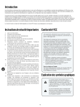 Introduction Instructions de sécurité importantes Conformité FCC