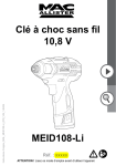 MEID108-Li Cl&eacute; &agrave; choc sans fil 10,8 V
