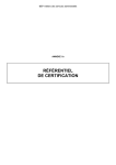 R&Eacute;F&Eacute;RENTIEL DE CERTIFICATION