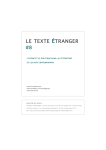 LLE TEXTE ÉTRANGER - Université Paris 8
