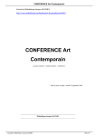 CONFERENCE Art Contemporain - Médiathèque Jacques BAUMEL