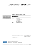 Avis Technique 13/13-1196 Kedosec