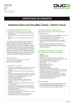 Conditions de garantie Systèmes DucoBox Classic / Silent / Focus