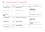 Le calendrier des CAP du 1 semestre 2015 - SNASS-CGT