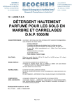 d&eacute;tergent hautement parfum&eacute; pour les sols en marbre et carrelages