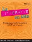 La litt&eacute;ratie en t&ecirc;te - Minist&egrave;re de l`&eacute;ducation