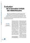 Évaluation de la formation initiale des bibliothécaires