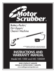 2555 warranty booklet - Motor Scrubber Canada