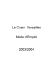 Le Cnam Versailles Mode d`Emploi 2003/2004