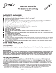 Instruction Manual for Deni Electric Ice Cream Scoop IMPORTANT