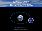 MANAGEMENT De la QUALITE TOTAL