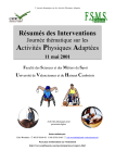 Résumés des Interventions Activités Physiques