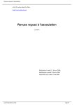 Revues re&ccedil;ues &agrave; l`association