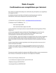 Mode d`emploi Confirmation aux comp&eacute;titions par Internet
