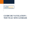 GUIDE DE NAVIGATION : NOUVEAU SITE LEXBASE