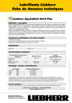 Lubrifiants Liebherr fiche de donn&eacute;es techniques