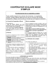 COOPÉRATIVE SCOLAIRE MODE D`EMPLOI