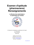 Examen d`aptitude (pharmaciens) - The Pharmacy Examining Board