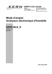 Mode d`emploi Analyseur électronique d`humidité