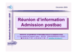 R&eacute;union d`information Admission postbac R&eacute;union d`information