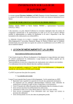 INFORMATION SUR LA LOI DU 25 JANVIER 2007