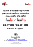 Presse &agrave; casquette CQ-178ME et &agrave; patch PA-1515ME