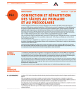 Tâche au préscolaire et au primaire : confection et répartition