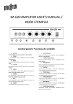 BA 620 AMPLIFIER USER`S MANUAL / MODE D`EMPLOI