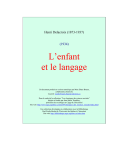 L`enfant et le langage - Les Classiques des sciences sociales