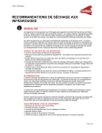 RECOMMANDATIONS DE S&Eacute;CHAGE AUX INFRAROUGES