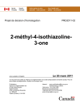 Projet de d&eacute;cision d`homologation PRD2011-0