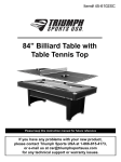 84” Billiard Table with Table Tennis Top