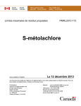 Limites maximales de r&eacute;sidus propos&eacute;es PMRL2013-113