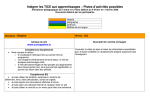 Intégrer les TICE aux apprentissages – Pistes d`activités possibles