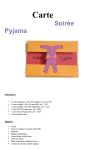 Carte soir&eacute;e pyjama
