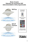 Mode d`emploi. Détecteur de mouvement 360° télécommandable et