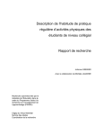 Description de l`habitude de pratique régulière d`activités