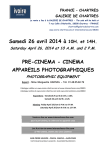 Samedi 26 avril 2014 à 10H. et 14H. PRE-CINEMA