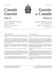 Canada Gazette, Part II - Publications du gouvernement du Canada