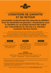 CONDITIONS DE GARANTIE ET DE RETOUR